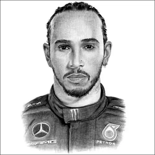 7-time World champion Precision power, and personality a hand drawn tribute to a true British Formula One icon and 7 time World champion
