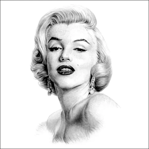 iconic beauty and charisma of a true Hollywood legend. A meticulously hand drawn pencil portrait capturing the iconic beauty and charisma of a true Hollywood legend.