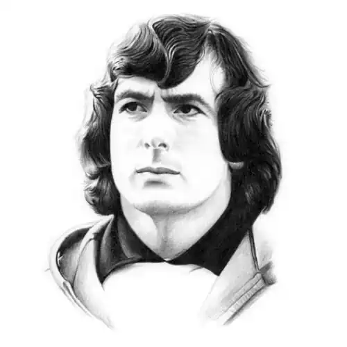 Football's True Sporting Legend Composed focused and timeless a pencil portrait honouring a true sporting legend