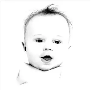 Drawings of Babies Pencil Portrait of a Smiling Baby