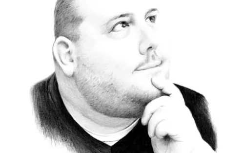 FAQ - Drawing of a bearded man gazing upward in thought.