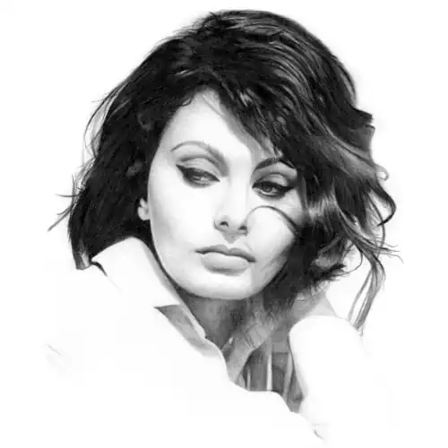 Classic Elegance to a Golden age of Hollywood Cinema A graceful tribute in pencil. Timeless beauty, classic elegance to a golden age of Hollywood cinema