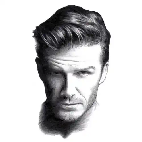 English Football. Great, Iconic Cool A powerful pencil portrait capturing charisma, style and unwavering confidence. A modern and meticulously hand drawn tribute to an English football. Great, iconic cool